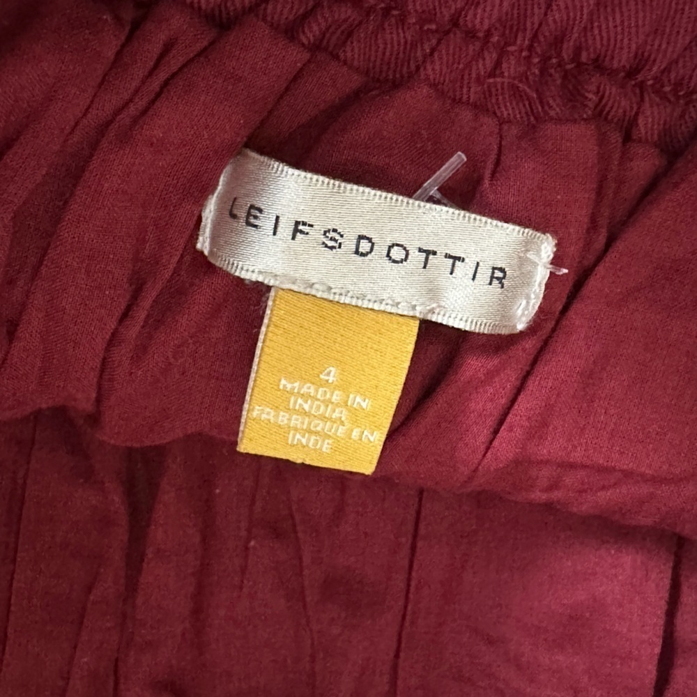 Leifsdottir for Anthropologie Red Leather Smocked Mini Skirt – Size 4 - Picture 5 of 7